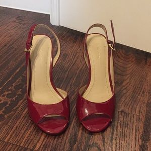 BCBG Red peep toe heels